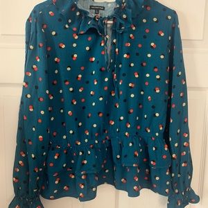 Target who what wear polka dot blouse